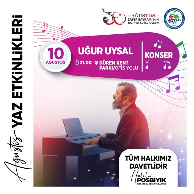 CUMARTESİ AKŞAMI UĞUR UYSAL KONSERİNE DAVETLİSİNİZ